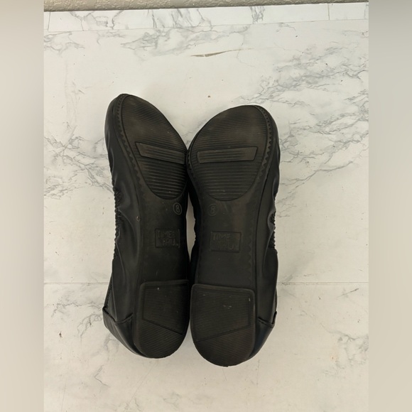 Time and Tru Black Faux Leather Ballet Flats Sz 8 Memory Foam Scrunch​ - Picture 5 of 6